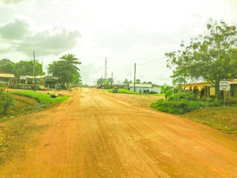 A major street in Mogbwemo, one of the two largest towns in Rutile A major street in Mogbwemo, one of the two largest towns in Rutile