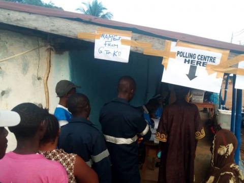 A polling station in Koidu A polling station in Koidu