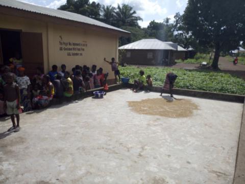 A seed bank and drying floor at Samu village A seed bank and drying floor at Samu village