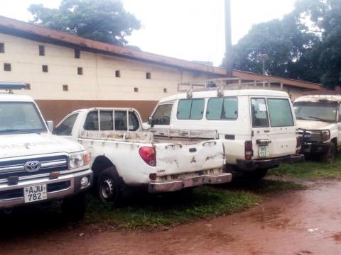 Abandoned vehicles within Kenema Gov't Hospital Abandoned vehicles within Kenema Gov't Hospital