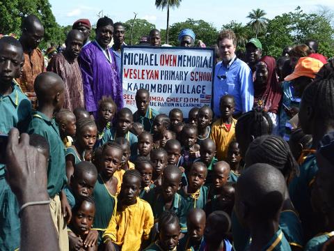 Amb. Owen with Pupils of Michael Memorial Wesleyian Primary School Amb. Owen with Pupils of Michael Memorial Wesleyian Primary School