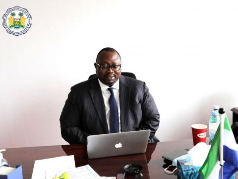 Ambassador Lansana Gberie at the virtual meeting Ambassador Lansana Gberie at the virtual meeting