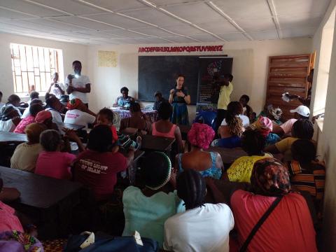Anna Vine of World Hope Int'l together with staff of JNJF and Dwarzark widows Anna Vine of World Hope Int'l together with staff of JNJF and Dwarzark widows