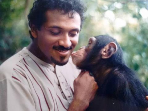 Bala with Bruno, a famous chimpanzee that once lived at TCS Bala with Bruno, a famous chimpanzee that once lived at TCS