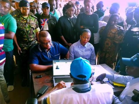 President Bio and First Lady registering President Bio and First Lady registering