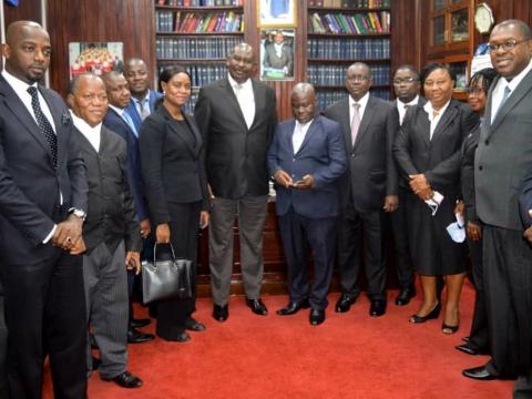 CJ Edwards poses with newly sworn in judges of High Court and Court of Appeals CJ Edwards poses with newly sworn in judges of High Court and Court of Appeals