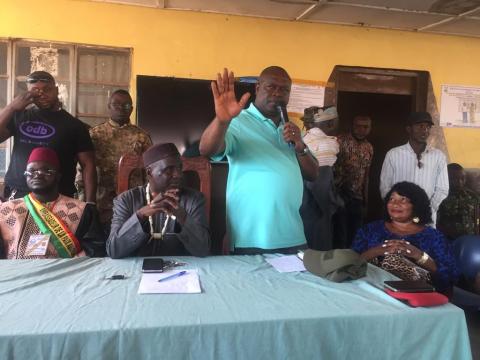 Commander of Joint Force, Republic of Sierra Leone Armed Forces, Major-General Dauda Fred Alpha, speaking at Kukuna Court Barray Commander of Joint Force, Republic of Sierra Leone Armed Forces, Major-General Dauda Fred Alpha, speaking at Kukuna Court Barray