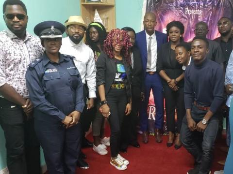 Deputy Youth Minister poses with participants after the press conference Deputy Youth Minister poses with participants after the press conference
