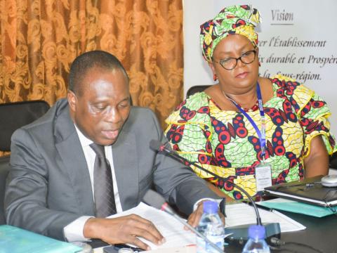 Dr Francis Kaikai (Minister of Planning) and Madina Wesseh (MRU Sec Gen) Dr Francis Kaikai (Minister of Planning) and Madina Wesseh (MRU Sec Gen)