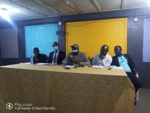 Dr. Vandy Konneh reading the Press Statement Dr. Vandy Konneh reading the Press Statement