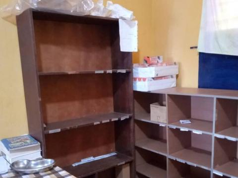 The hospital drug store with virtually no medicines The hospital drug store with virtually no medicines