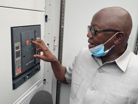 Energy Minister Kanja Sesay lighting up Bathurst Energy Minister Kanja Sesay lighting up Bathurst