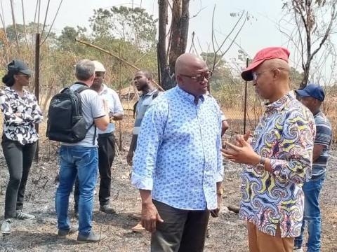 Energy Minister Kanja Sesay on site Energy Minister Kanja Sesay on site