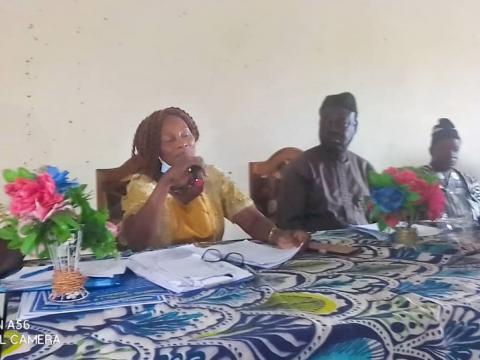 Executive secretary National commission for Basic Education making statement to principals in Kenema Executive secretary National commission for Basic Education making statement to principals in Kenema