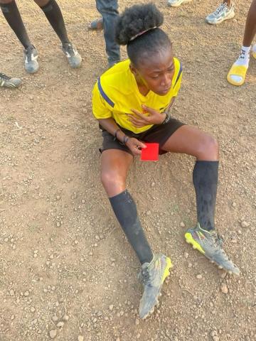 Florence Yata Lebbie, the attacked referee in Kambia. Florence Yata Lebbie, the attacked referee in Kambia.