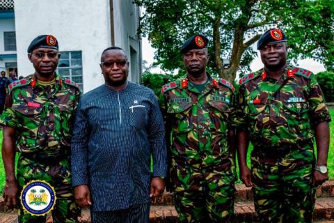 President Bio flanked by Generals one of whom has just been retired President Bio flanked by Generals one of whom has just been retired