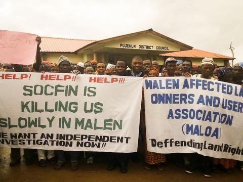 MALOA members in a past protest against SOCFIN MALOA members in a past protest against SOCFIN