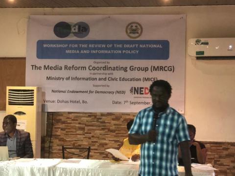 Francis Sowa, Chairman of MRCG, at the meeting Francis Sowa, Chairman of MRCG, at the meeting