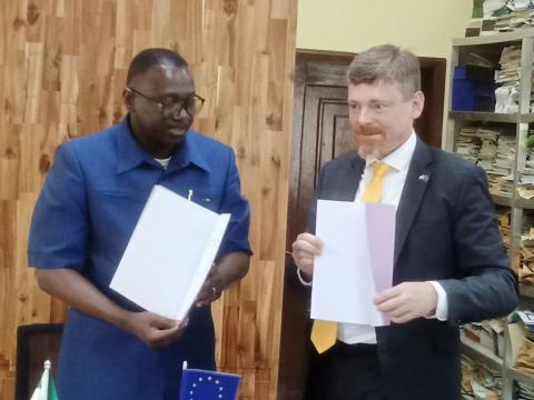 Minister of Finance and EU Ambassador after signing the business agreement Minister of Finance and EU Ambassador after signing the business agreement
