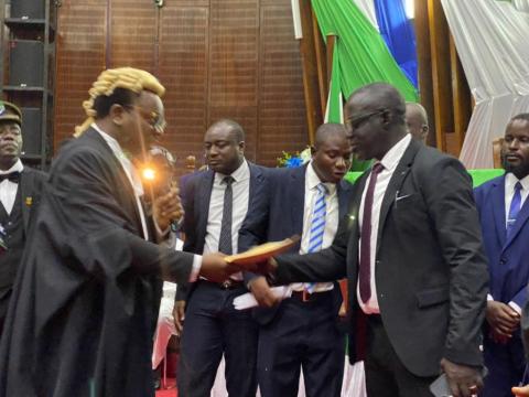 Mohamed Bangura takes oath of office Mohamed Bangura takes oath of office