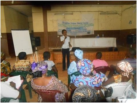 OSIWA Program Director, Nancy Sesay making a statement OSIWA Program Director, Nancy Sesay making a statement