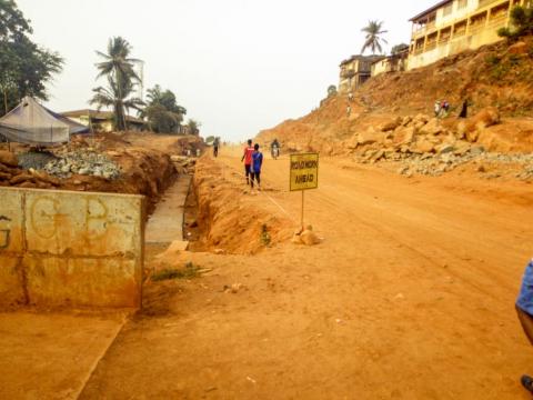 Part of the Hill Side Bypass road under construction Part of the Hill Side Bypass road under construction