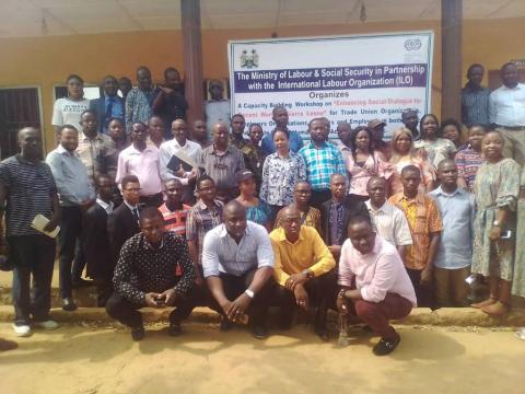 Participants at the Labour Ministry-ILO engagement posing for a snap shot Participants at the Labour Ministry-ILO engagement posing for a snap shot