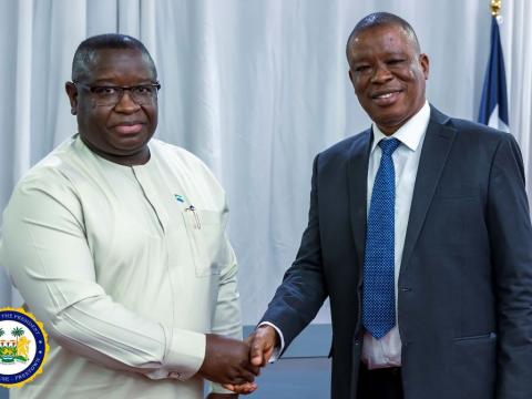 President Bio and new Supreme Court Judge, Abdulai M Bangura President Bio and new Supreme Court Judge, Abdulai M Bangura