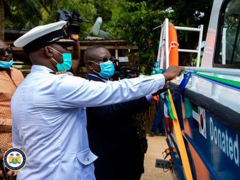 President Bio commissioning the Patrol Craft President Bio commissioning the Patrol Craft