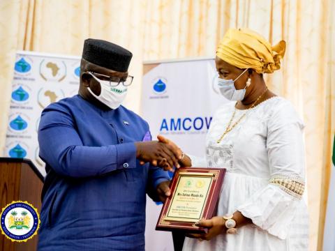 President Bio congratulates his wife, First Lady Fatima Bio President Bio congratulates his wife, First Lady Fatima Bio