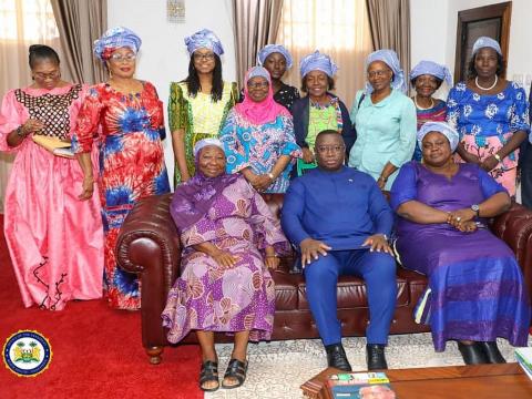 President Bio poses with 50/50 leaders President Bio poses with 50/50 leaders