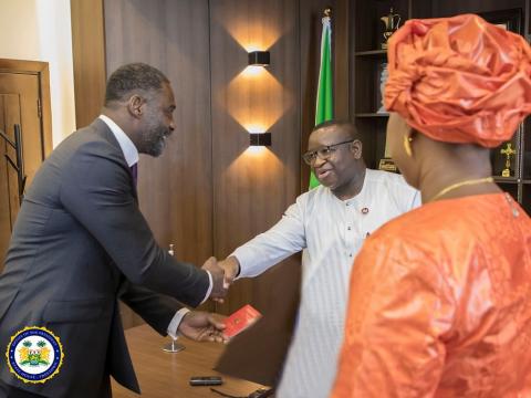 President Bio presents diplomatic passport to Elba President Bio presents diplomatic passport to Elba