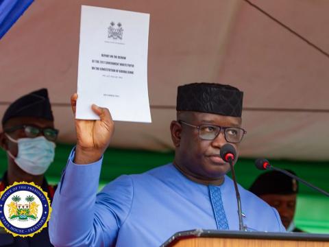 President Bio launching the White Paper President Bio launching the White Paper