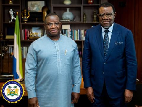 President Geingob (right) with President Bio President Geingob (right) with President Bio