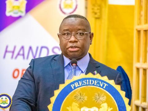 President Julius Maada Bio at the launch of a special court on SGBV President Julius Maada Bio at the launch of a special court on SGBV