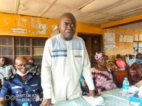Resident minister east Andrew Ansu Fatorma Addressing the people of Niawa Resident minister east Andrew Ansu Fatorma Addressing the people of Niawa
