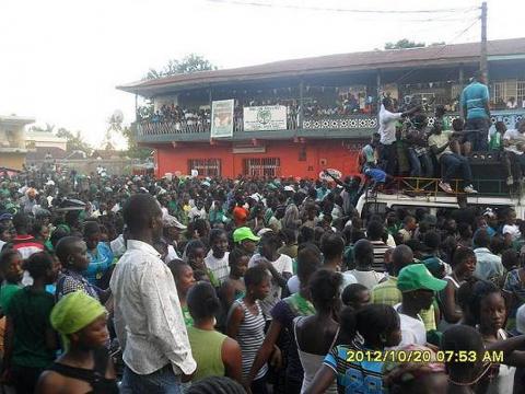 Opposition SLPP supporters in Kenema Opposition SLPP supporters in Kenema