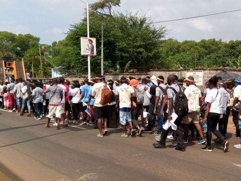 Save The Children marching on the street Save The Children marching on the street
