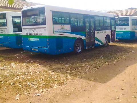 School buses parked in Kenema School buses parked in Kenema