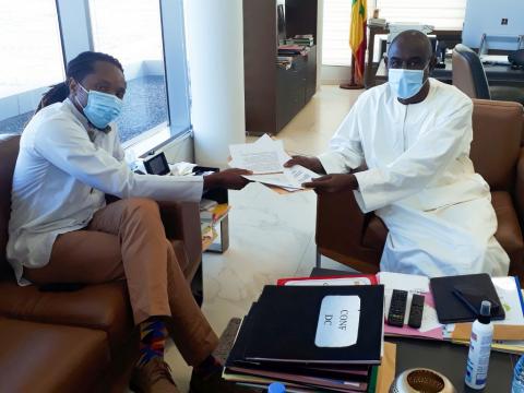 Sierra Leone basic education minister and his Senegalese counterpart Sierra Leone basic education minister and his Senegalese counterpart