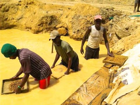 Sierra Leonean mine workers Sierra Leonean mine workers