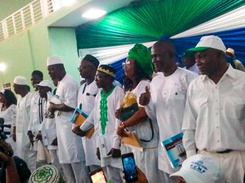 The elected local council officials at the oath taking ceremony in Kenema The elected local council officials at the oath taking ceremony in Kenema