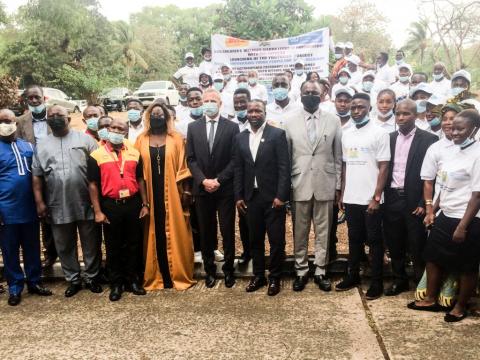The minister of Youth Affairs, Mohamed Bangura, together with SOS families, at Radison Blu Hotels The minister of Youth Affairs, Mohamed Bangura, together with SOS families, at Radison Blu Hotels