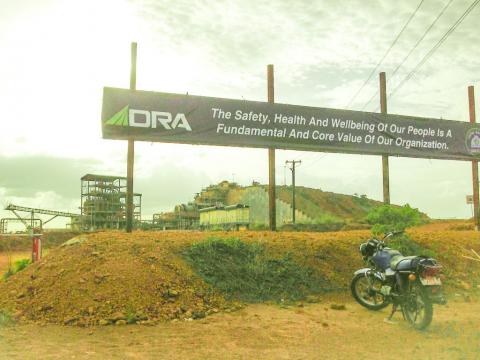 This is the location of one of two dredges of Sierra Rutile. This is the Gangama Dredge. This is the location of one of two dredges of Sierra Rutile. This is the Gangama Dredge.
