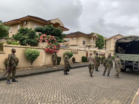 Troops at the NASSIT Estate to protect judges Troops at the NASSIT Estate to protect judges
