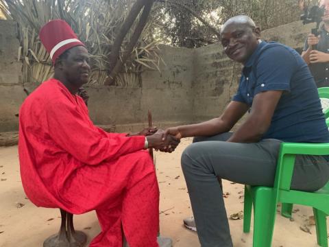 Umaru Fofana in a handshake with the King of Oussouye Umaru Fofana in a handshake with the King of Oussouye