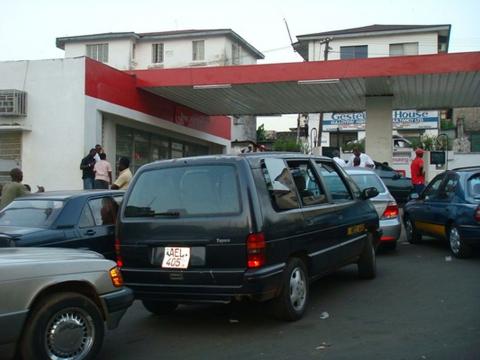 Vehicles queuing for fuel Vehicles queuing for fuel