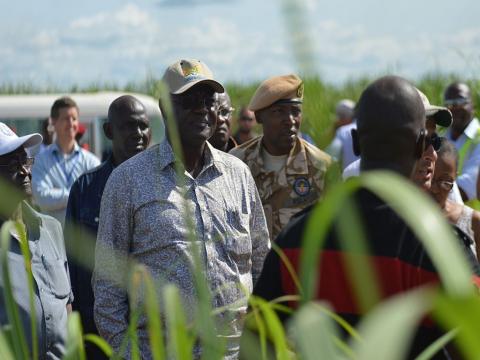 President Kroma inspecting ADDAX platations President Kroma inspecting ADDAX platations