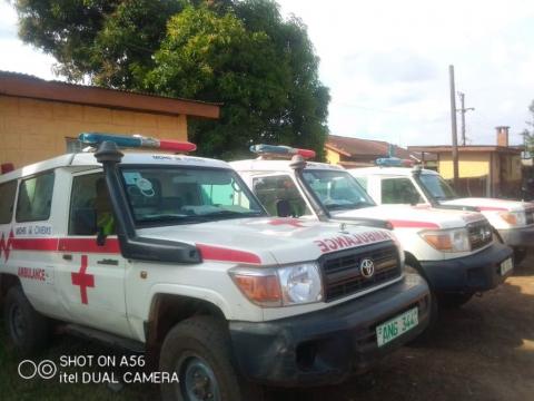 the Parked Ambulances at the Kenema government hospital the Parked Ambulances at the Kenema government hospital